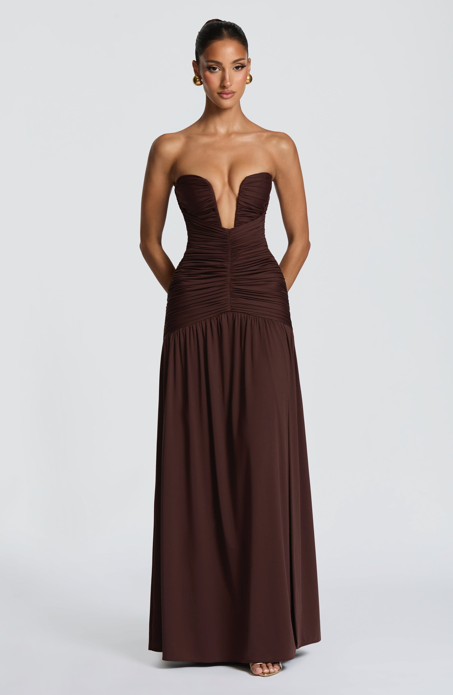 Junia Maxi Dress - Plum Brown Ryvelle