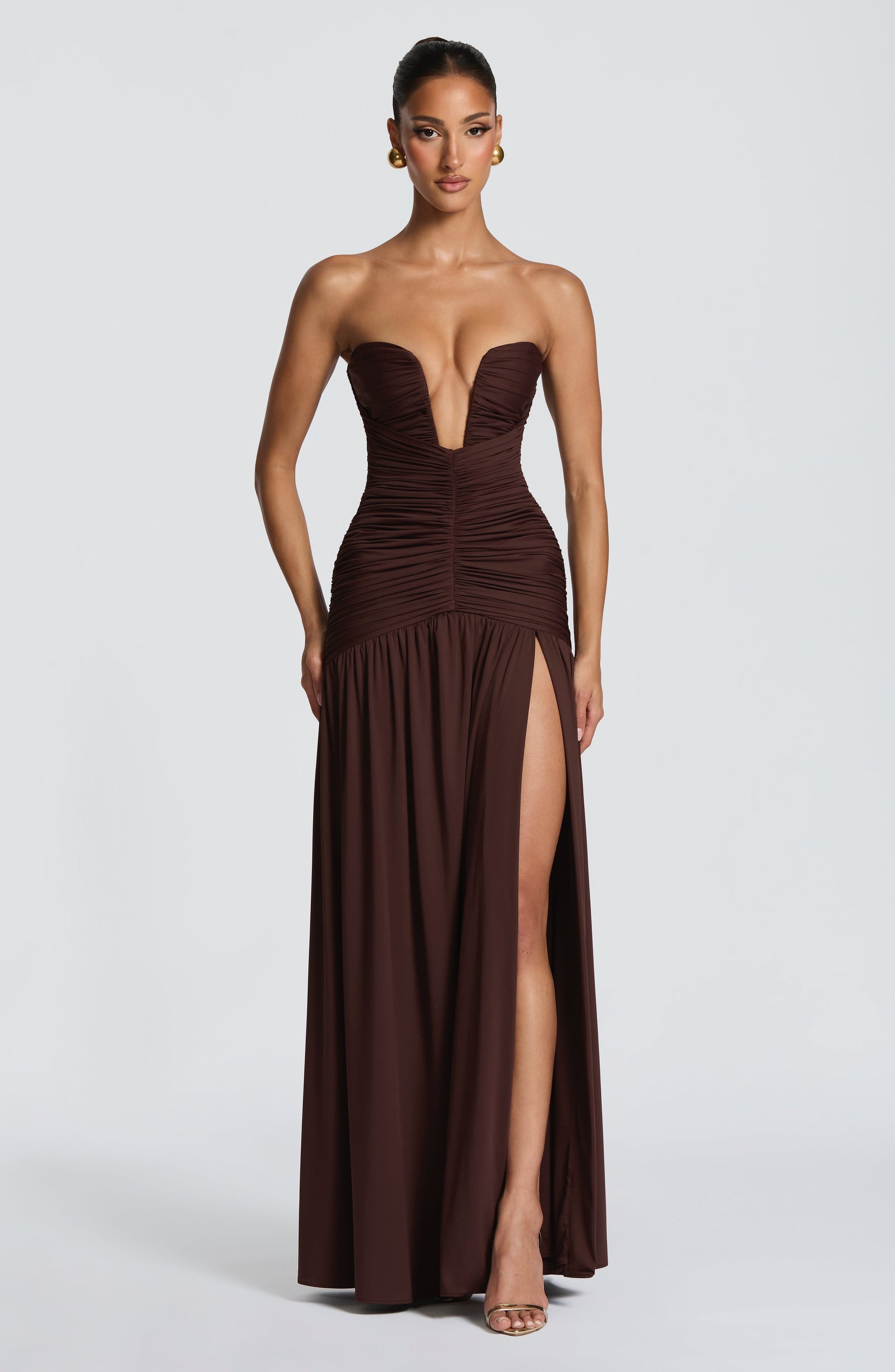 Junia Maxi Dress - Plum Brown Ryvelle