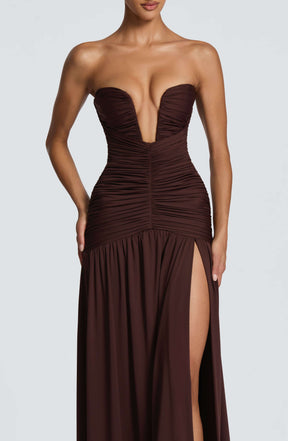Junia Maxi Dress - Plum Brown Ryvelle