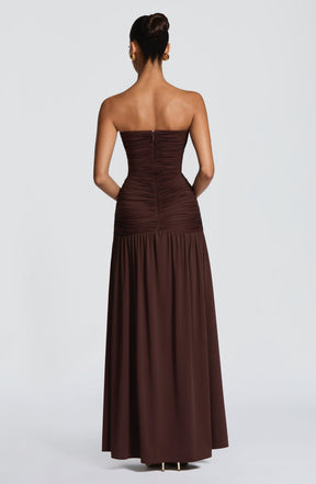 Junia Maxi Dress - Plum Brown Ryvelle