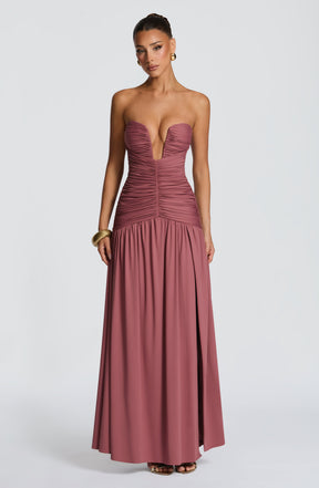 Junia Maxi Dress - Rose Brown Ryvelle