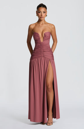 Junia Maxi Dress - Rose Brown Ryvelle