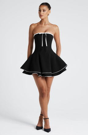 Juno Minikleid – Schwarz/Weiß