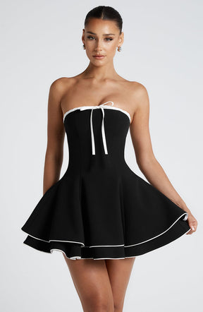 Juno Minikleid – Schwarz/Weiß