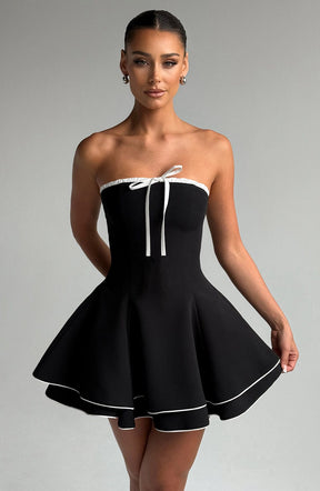 Juno Minikleid – Schwarz/Weiß