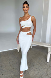Kaela Maxi Skirt - White Ryvelle