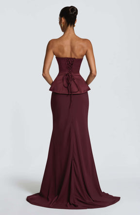Kaia Maxi Skirt - Cherry Lacquer Ryvelle