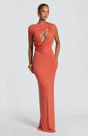 Kalina Maxi Dress - Burnt Orange Ryvelle