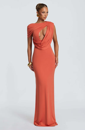 Kalina Maxi Dress - Burnt Orange Ryvelle