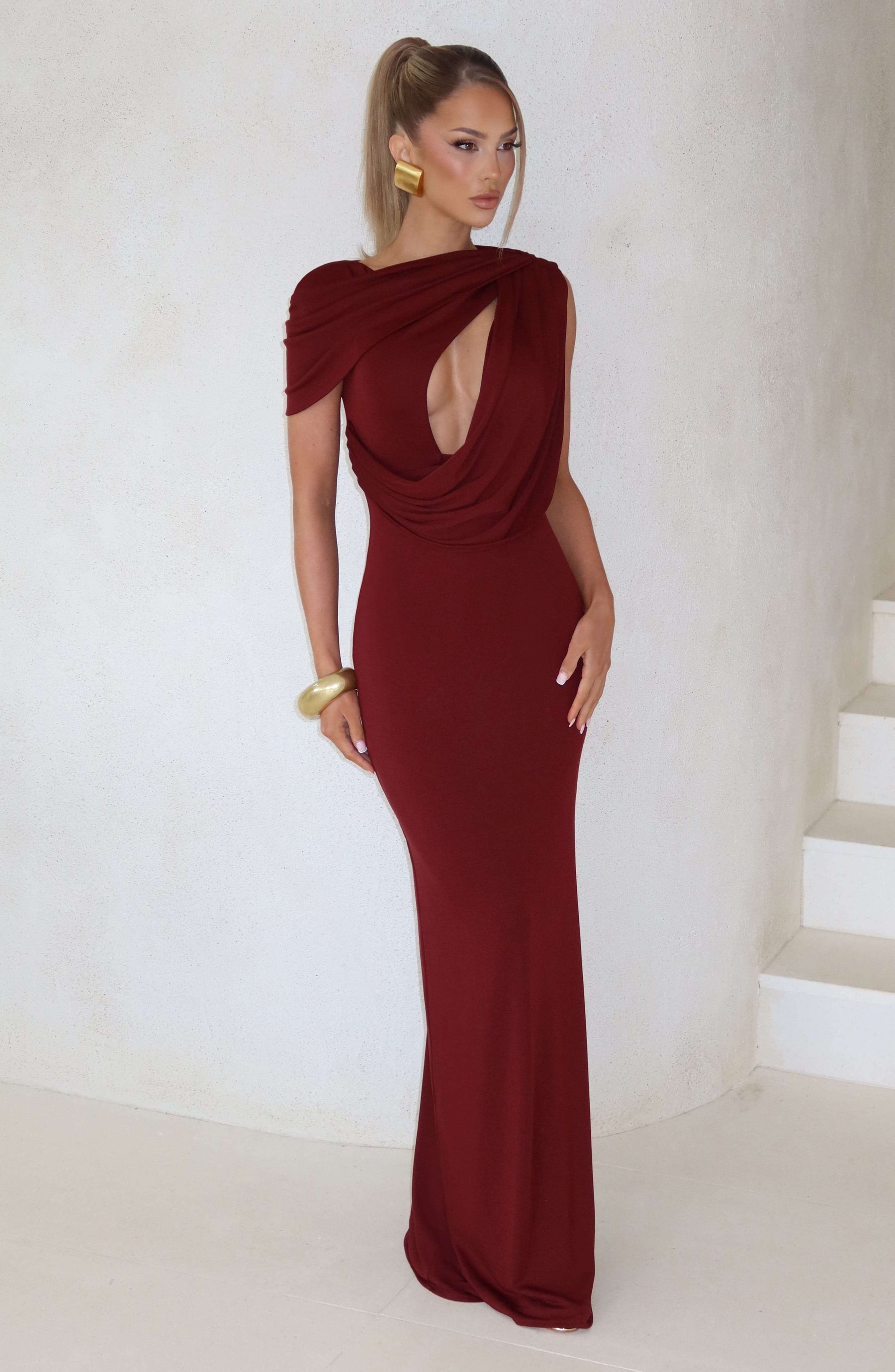 Kalina Maxi Dress - Cherry Lacquer Ryvelle