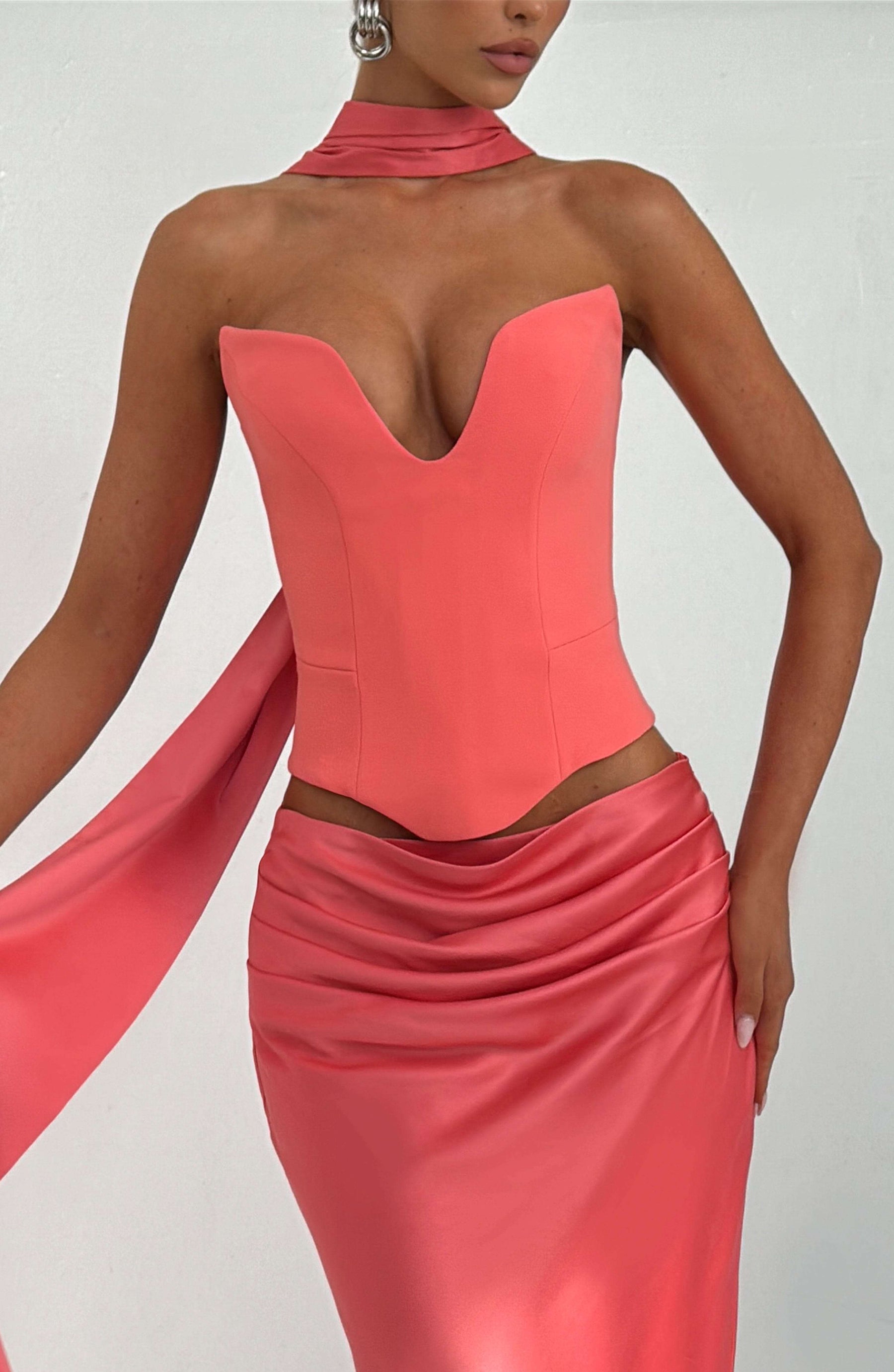 Kamiyah Corset - Coral Pink Ryvelle