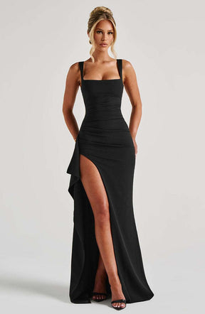 Katana Maxi Dress - Black Ryvelle