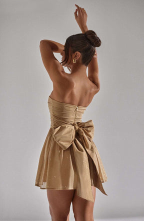 Katrina Mini Dress - Gold Sparkle Ryvelle
