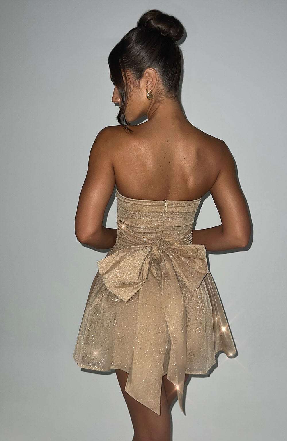 Katrina Mini Dress - Gold Sparkle Ryvelle