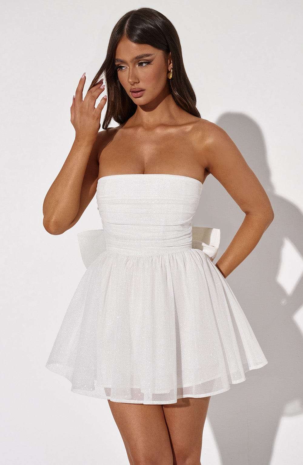 Katrina Mini Dress - Ivory Sparkle Ryvelle