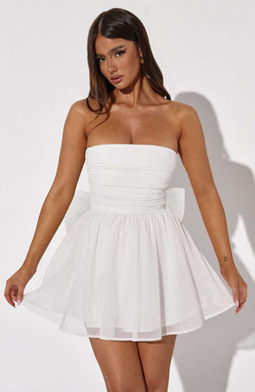 Katrina Mini Dress - Ivory Sparkle Ryvelle