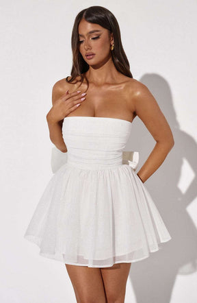 Katrina Mini Dress - Ivory Sparkle Ryvelle