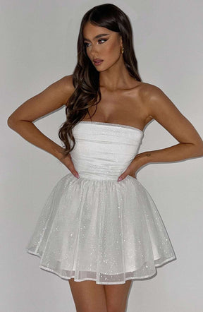 Katrina Mini Dress - Ivory Sparkle Ryvelle