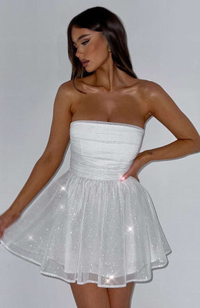 Katrina Mini Dress - Ivory Sparkle Ryvelle