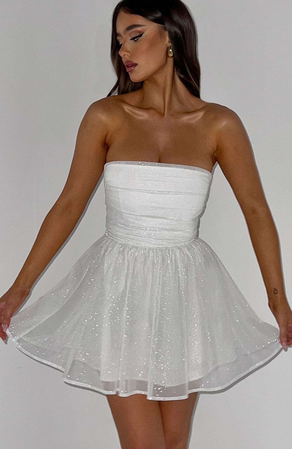 Katrina Mini Dress - Ivory Sparkle Ryvelle
