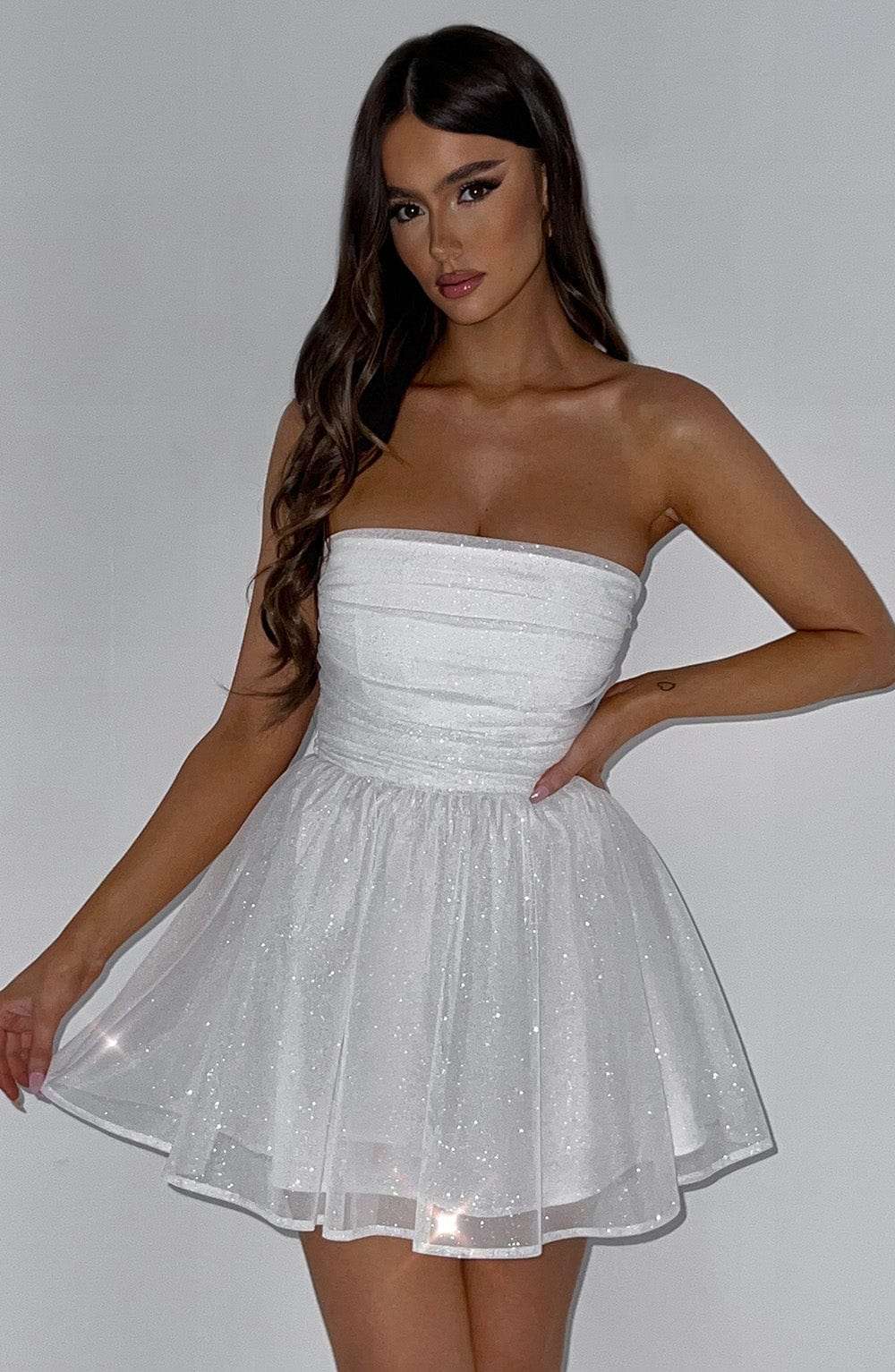 Katrina Mini Dress - Ivory Sparkle Ryvelle
