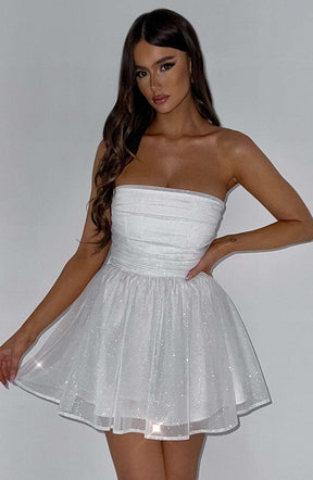 Katrina Mini Dress - Ivory Sparkle Ryvelle