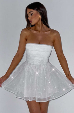 Katrina Mini Dress - Ivory Sparkle Ryvelle
