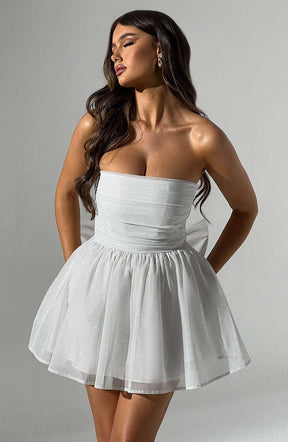 Katrina Mini Dress - Ivory Sparkle Ryvelle