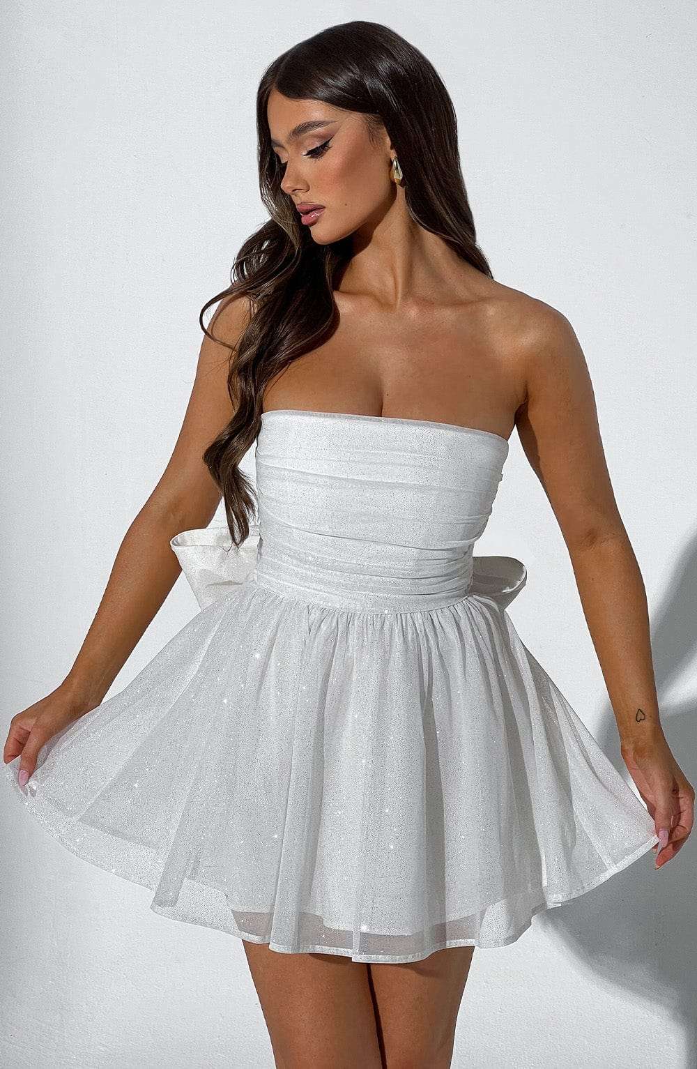 Katrina Mini Dress - Ivory Sparkle Ryvelle