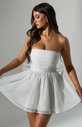 Katrina Mini Dress - Ivory Sparkle Ryvelle
