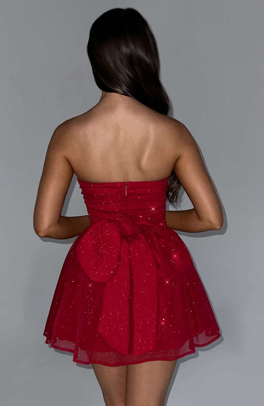 Katrina Mini Dress - Red Sparkle Ryvelle