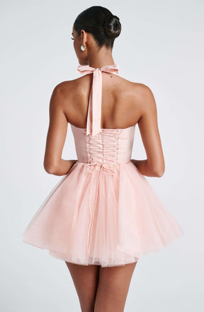 Keely Mini Dress - Soft Peach Ryvelle