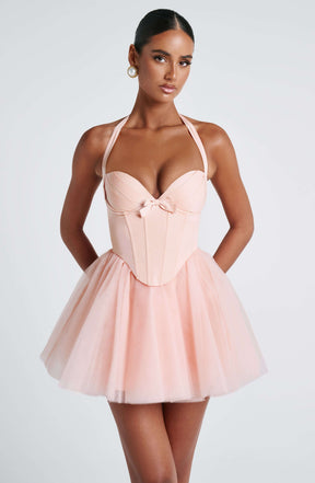 Keely Mini Dress - Soft Peach Ryvelle