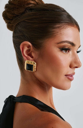 Kennedy Earrings - Black/Gold Ryvelle