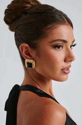 Kennedy Earrings - Black/Gold Ryvelle