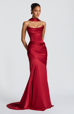 Kensington Maxi Dress - Deep Red Ryvelle