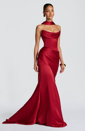 Kensington Maxi Dress - Deep Red Ryvelle