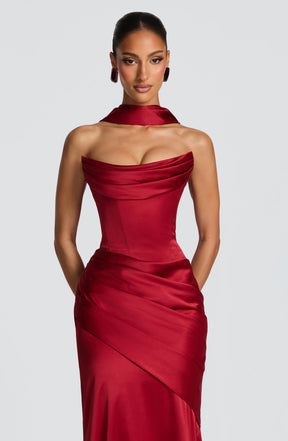 Kensington Maxi Dress - Deep Red Ryvelle