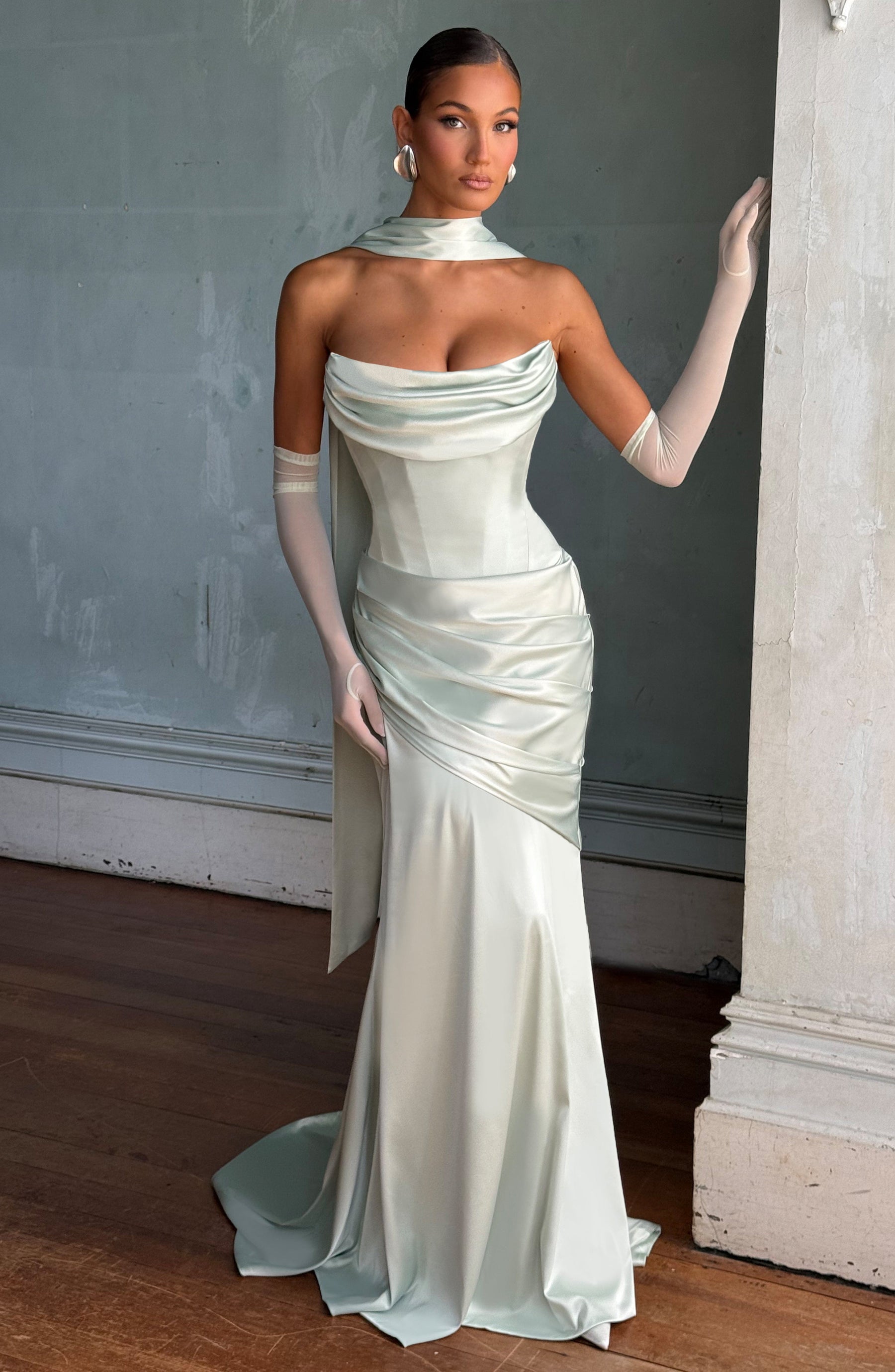 Robe longue Kensington – Menthe