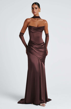 Kensington Maxi Dress - Plum Brown Ryvelle