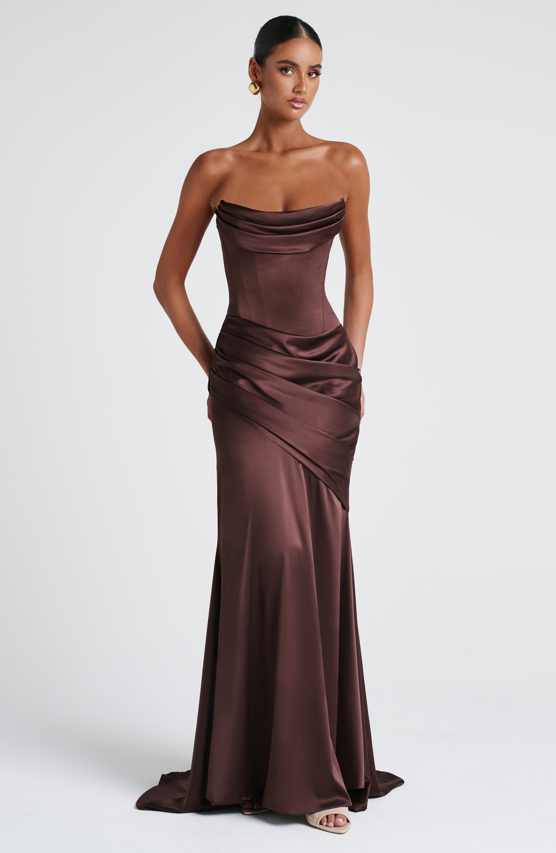 Kensington Maxi Dress - Plum Brown Ryvelle