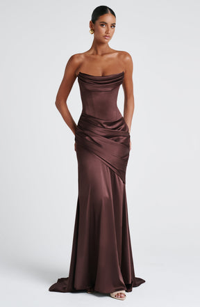 Kensington Maxi Dress - Plum Brown Ryvelle