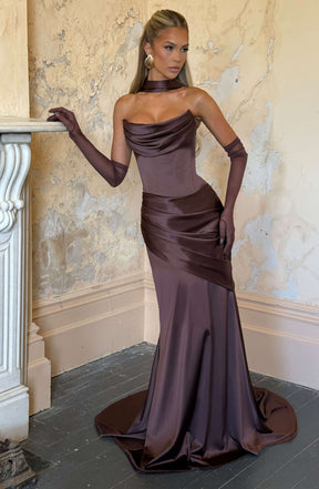 Kensington Maxi Dress - Plum Brown Ryvelle