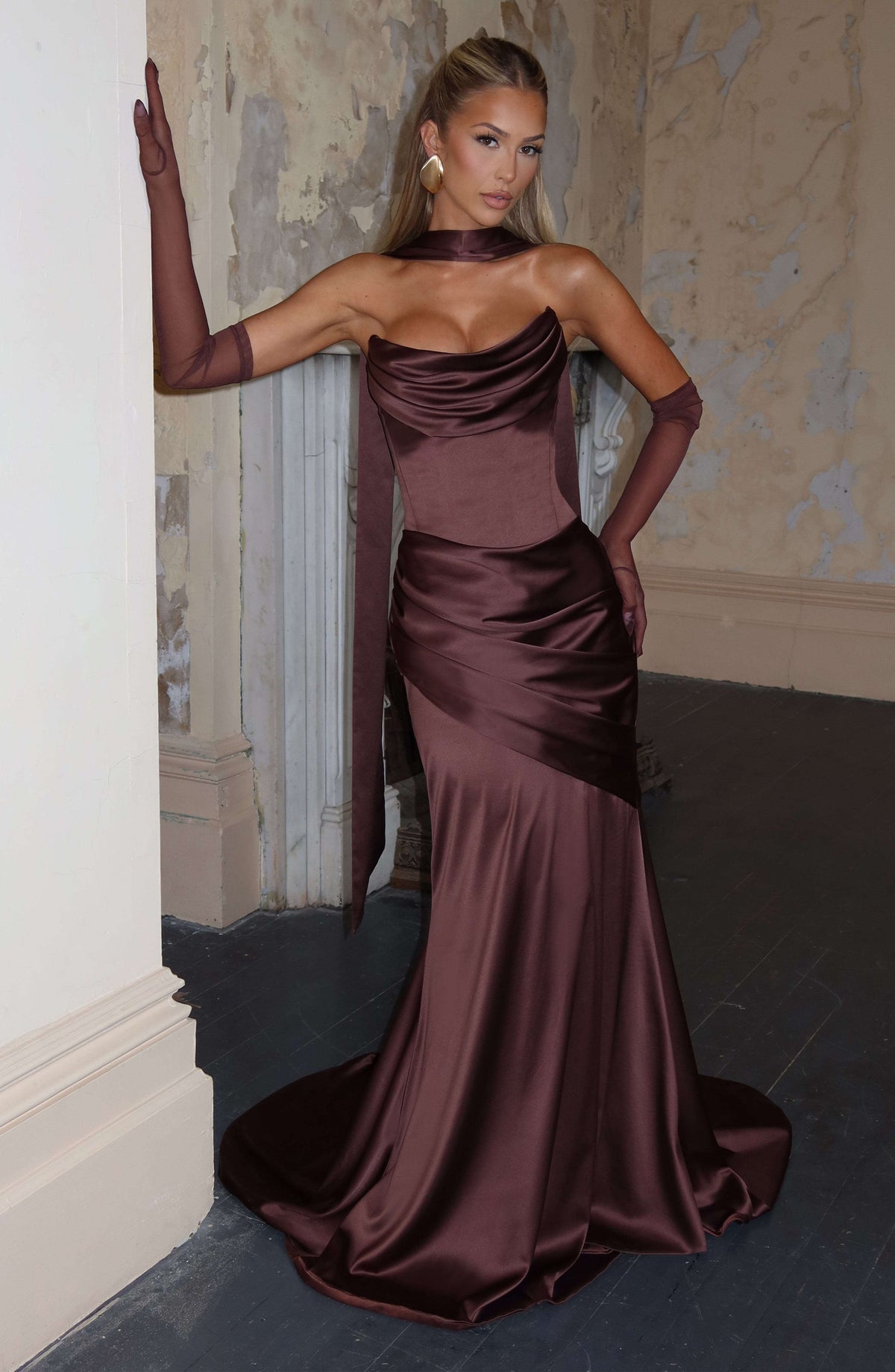 Kensington Maxi Dress - Plum Brown Ryvelle