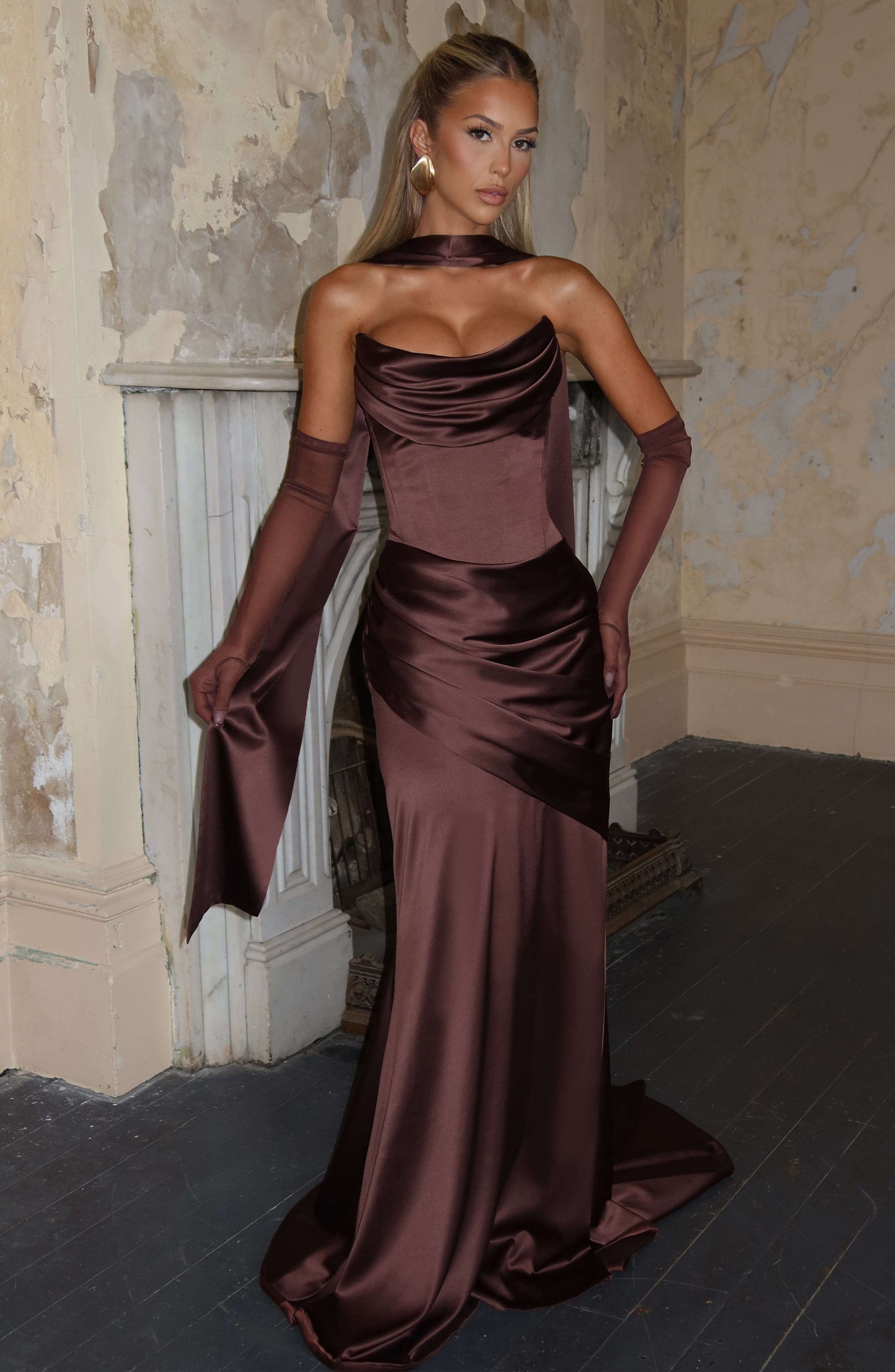 Kensington Maxi Dress - Plum Brown Ryvelle