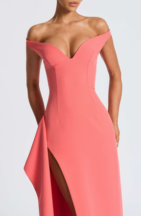 Khalesia Maxi Dress - Coral Pink Ryvelle