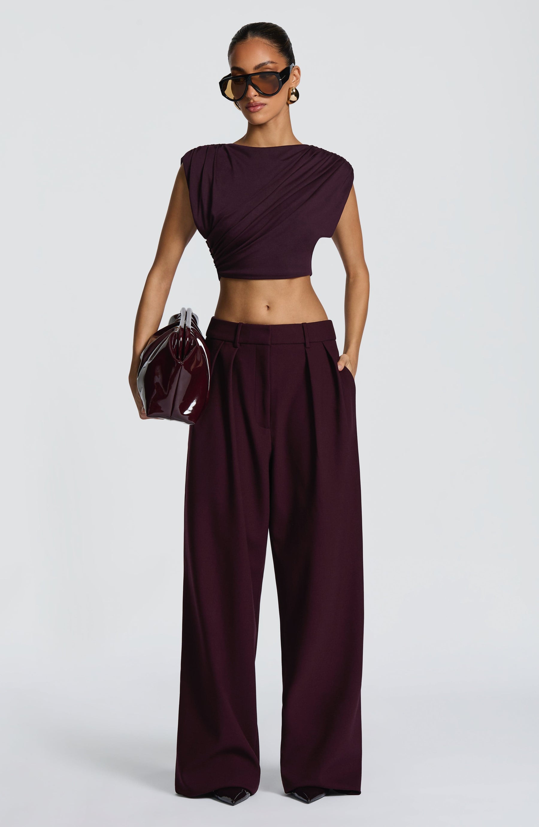 Kirsty Pants - Plum Ryvelle