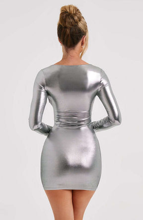Kyranni Mini Dress - Gunmetal Ryvelle