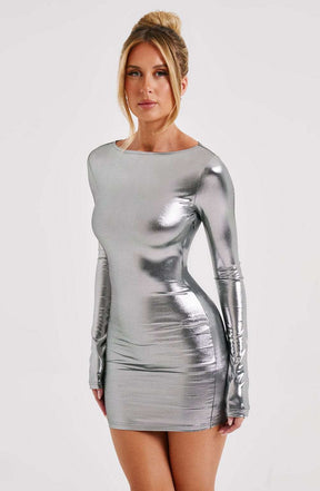 Kyranni Mini Dress - Gunmetal Ryvelle