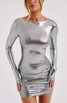 Kyranni Mini Dress - Gunmetal Ryvelle